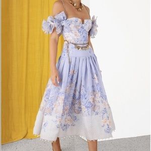 Zimmermann style floral paisley midi dress